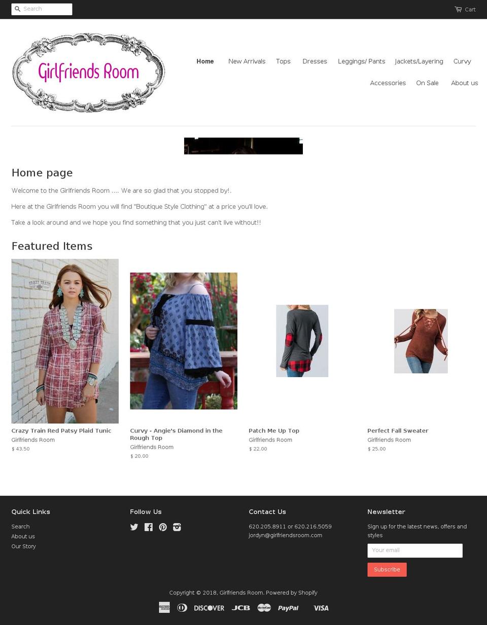 girlfriendsroom.com — Shopify storefront screenshot
