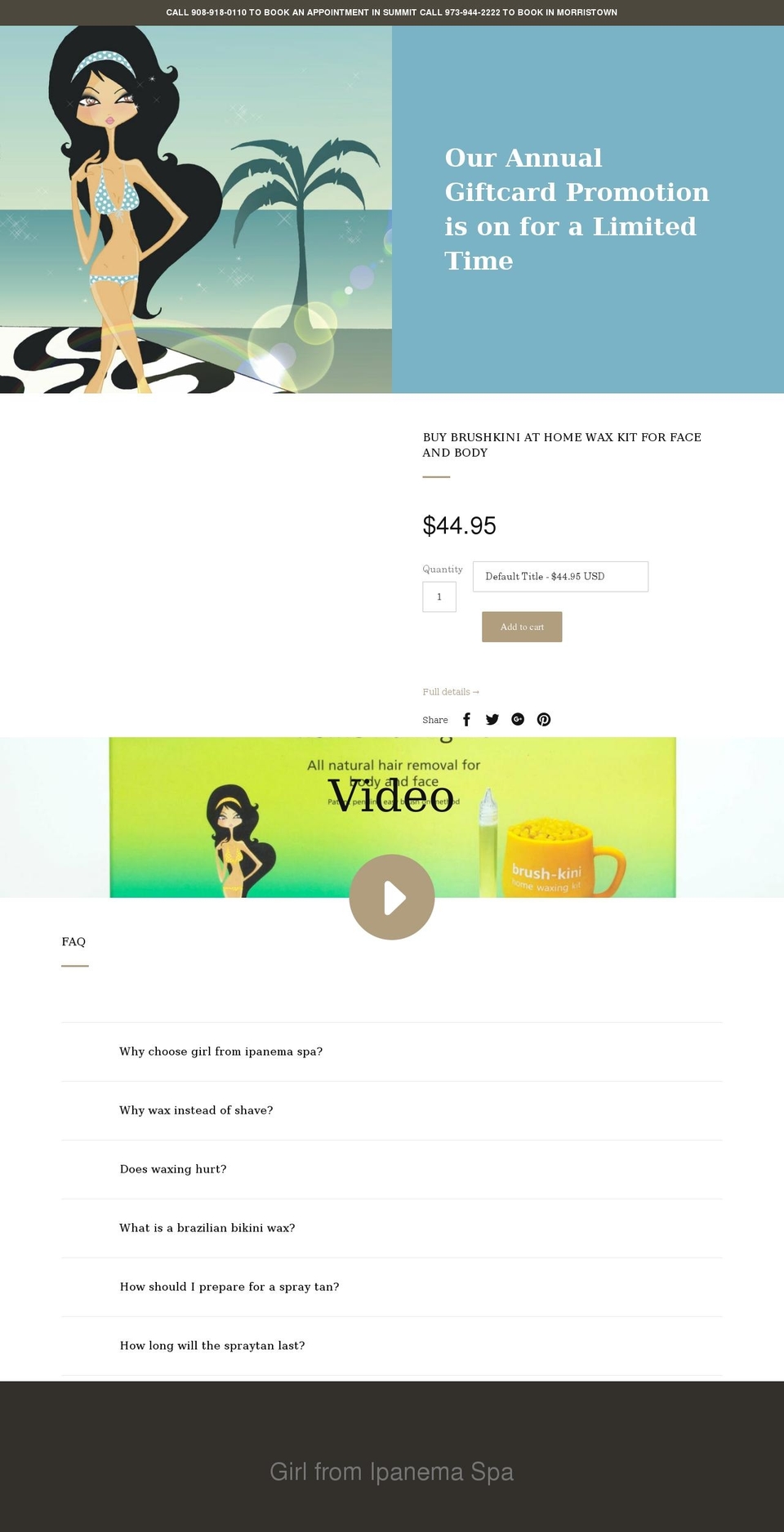 girlfromipanemaspa.com shopify website screenshot