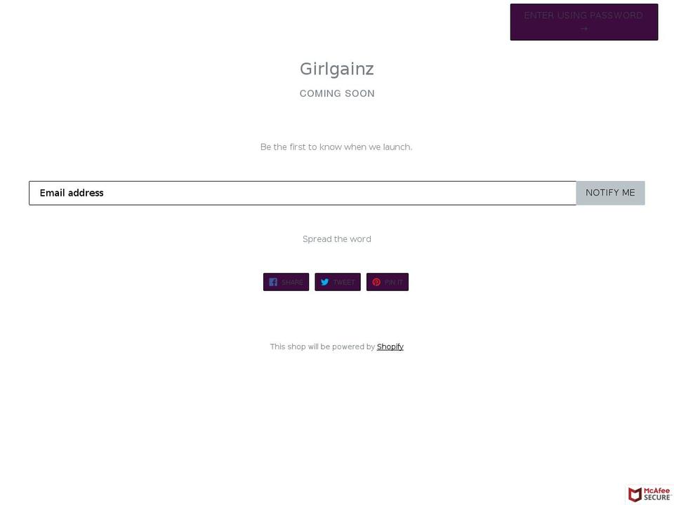 girlgainz.com — Shopify storefront screenshot