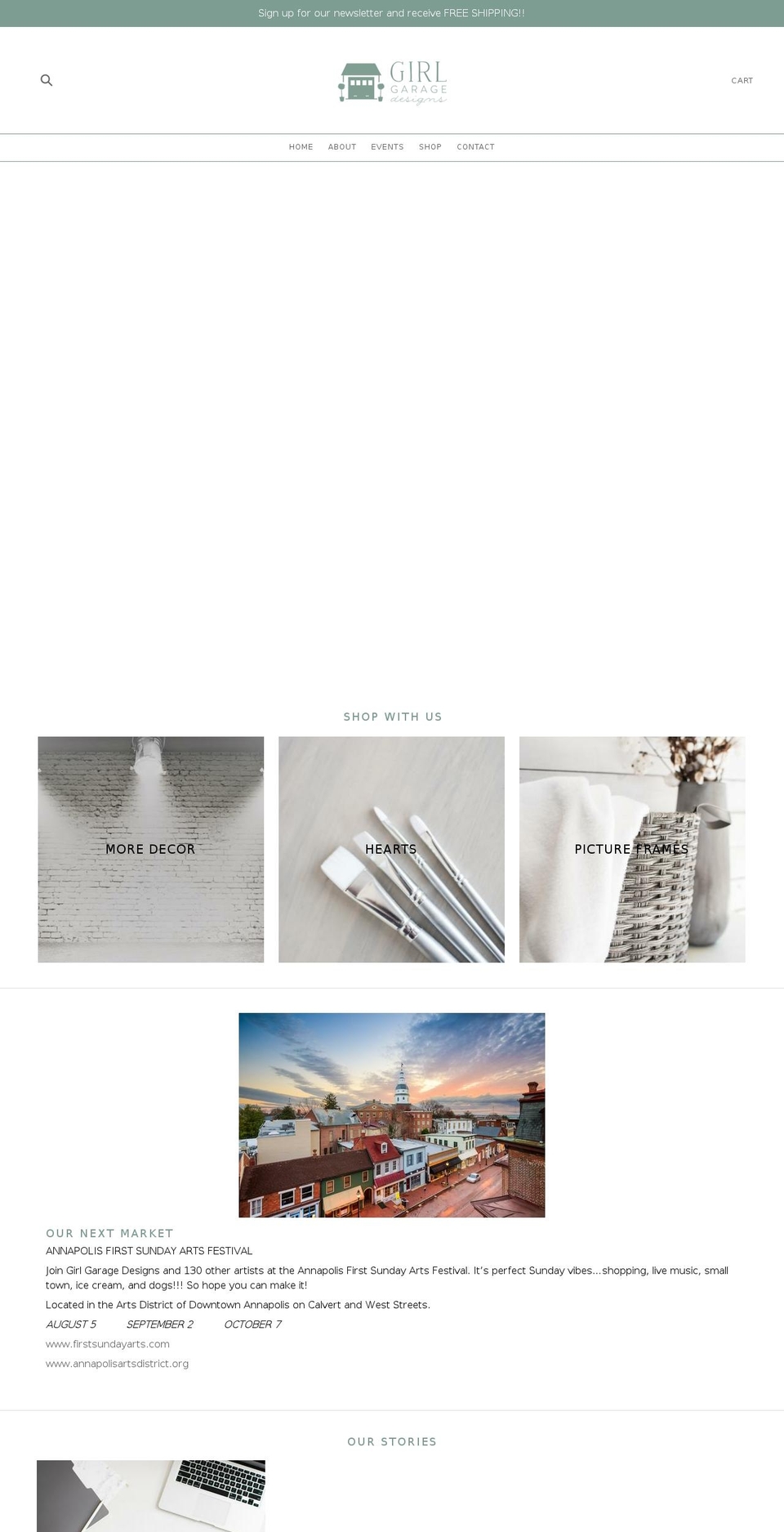 girlgaragedesigns.com — Shopify storefront screenshot