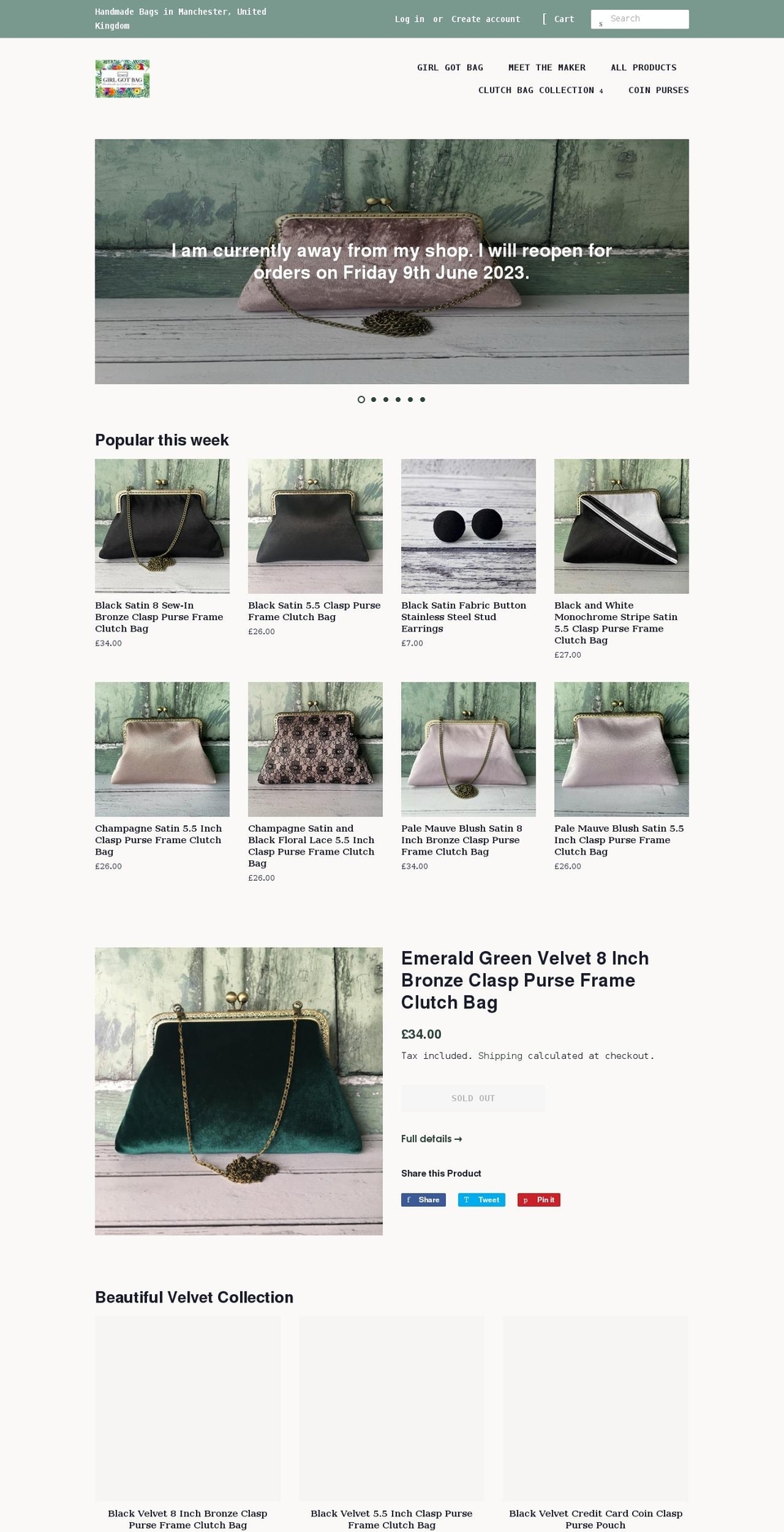 girlgotbag.com shopify website screenshot