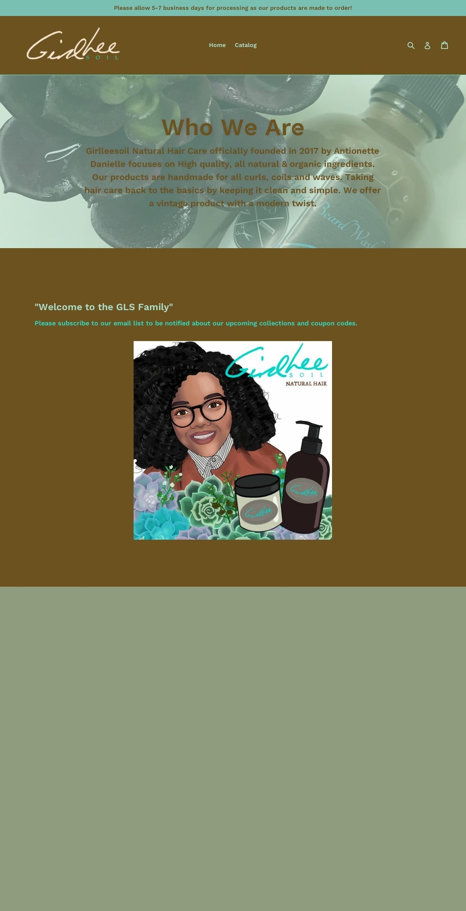 girlleesoil.com — Shopify storefront screenshot