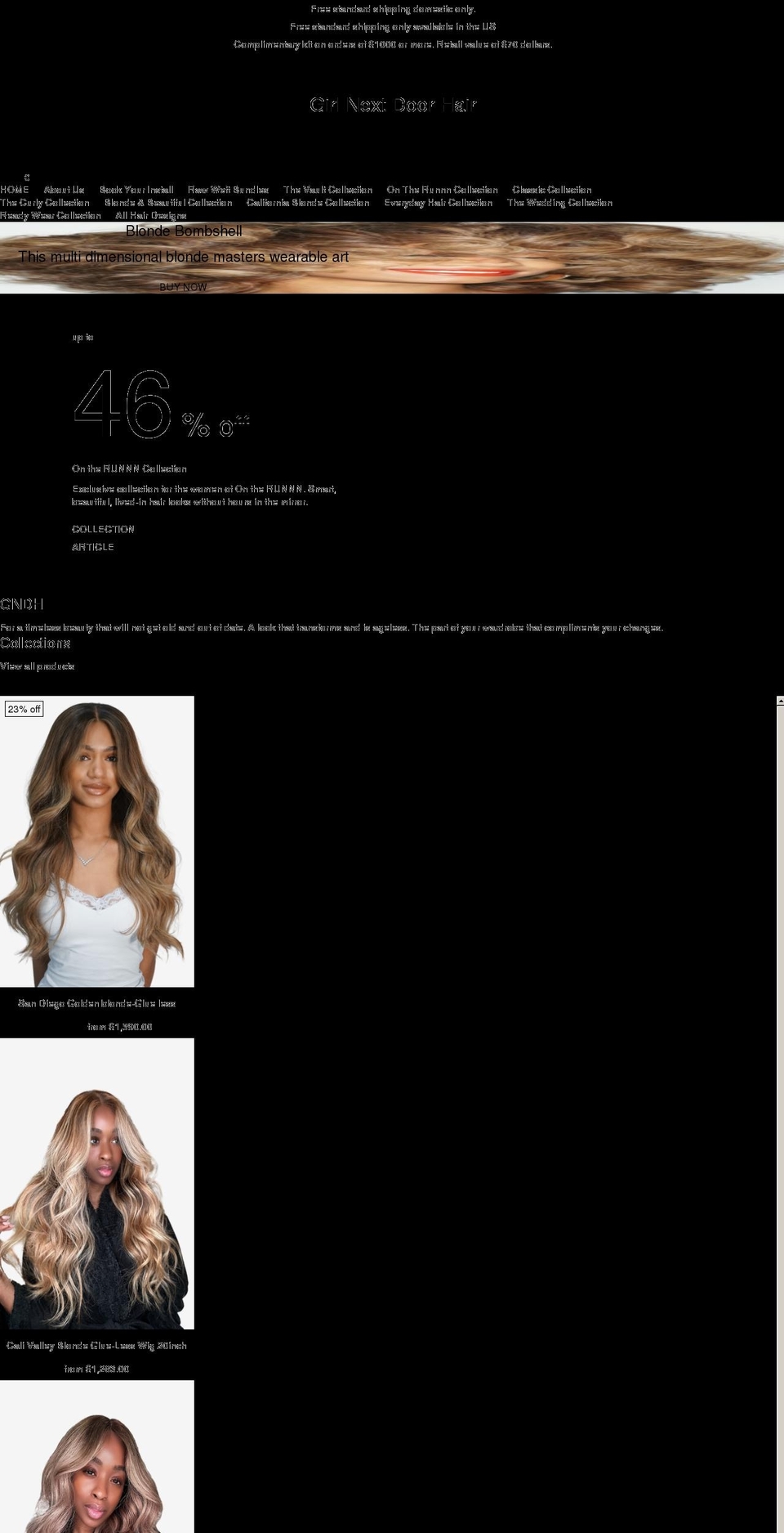 girlnextdoorhair.com shopify website screenshot