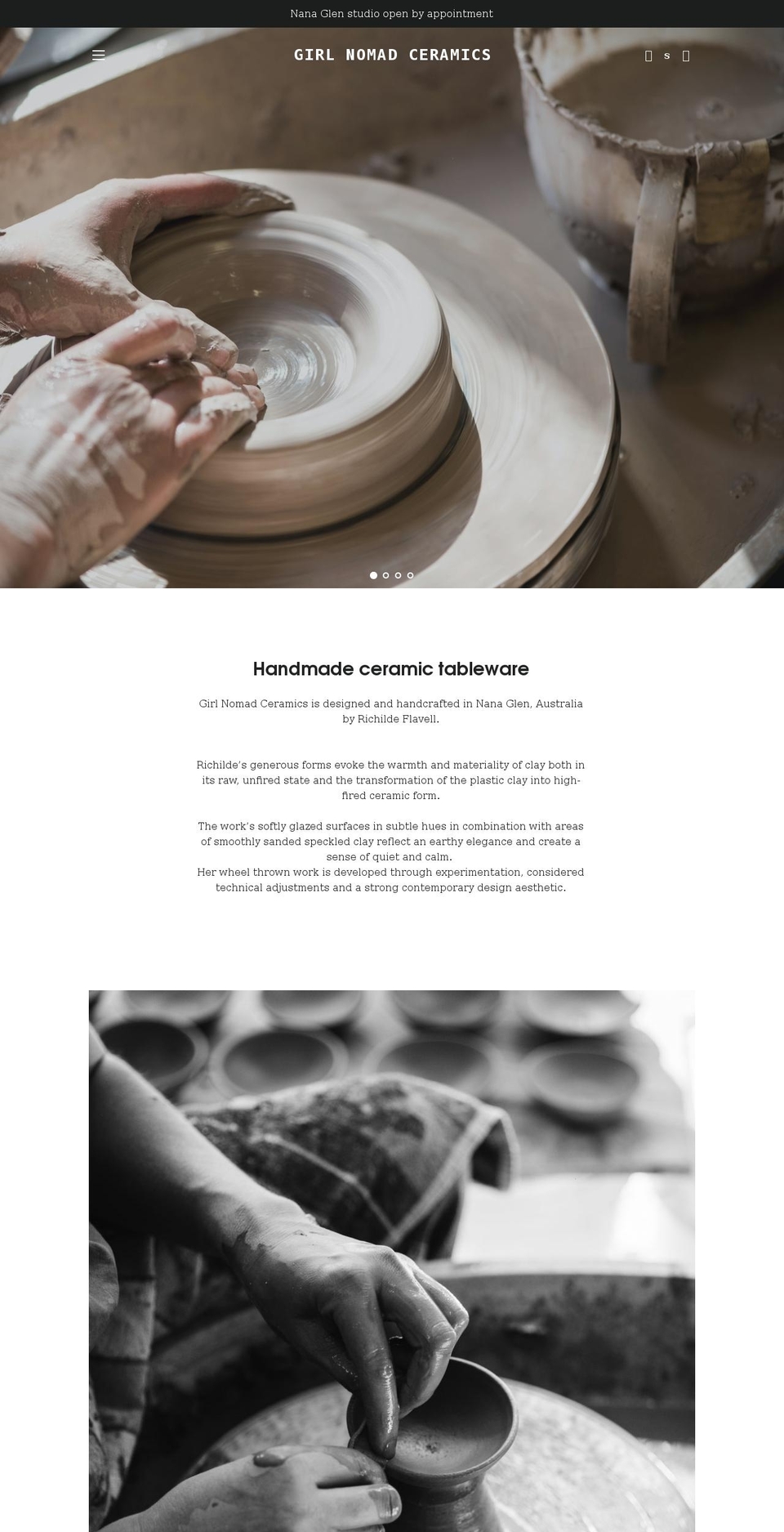 girlnomadceramics.com shopify website screenshot