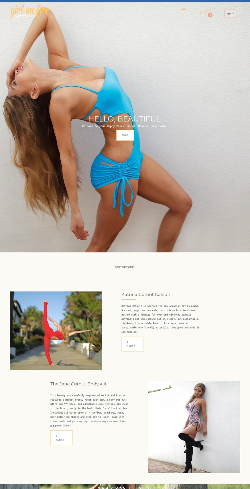 girlonfireartwear.com — Shopify storefront screenshot