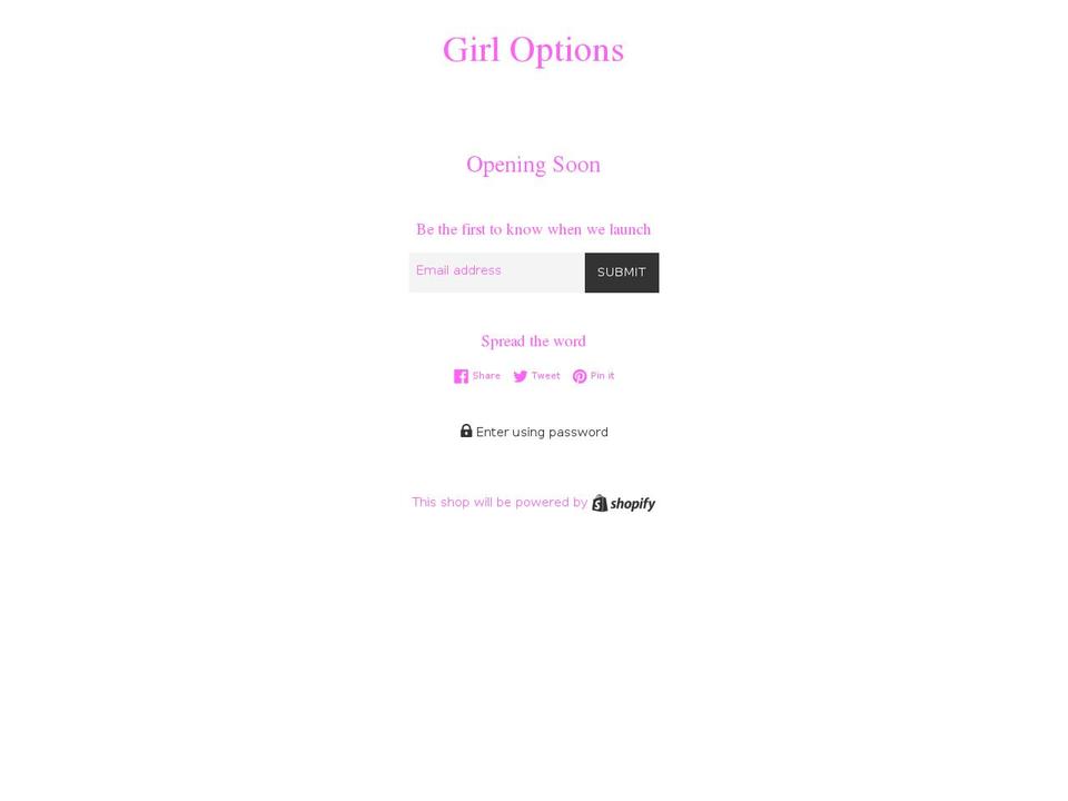 girloptions.com — Shopify storefront screenshot