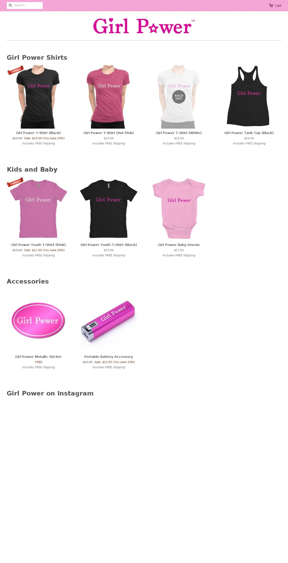 FASTOR Shopify theme site example girlpoweraccessories.com