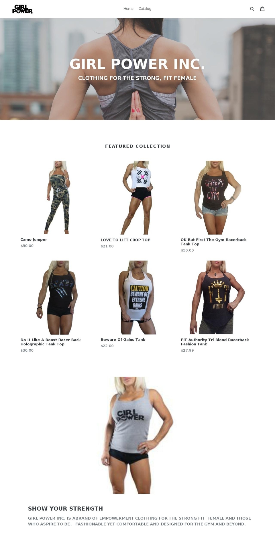 girlpowerinternational.com — Shopify storefront screenshot