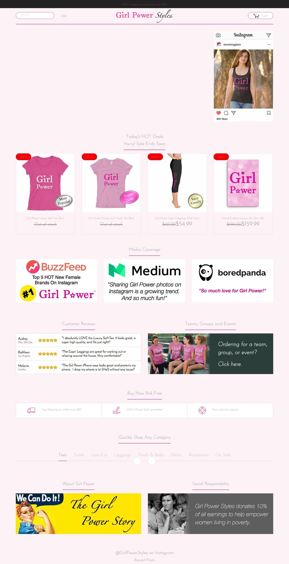girlpowerstyles.com shopify website screenshot