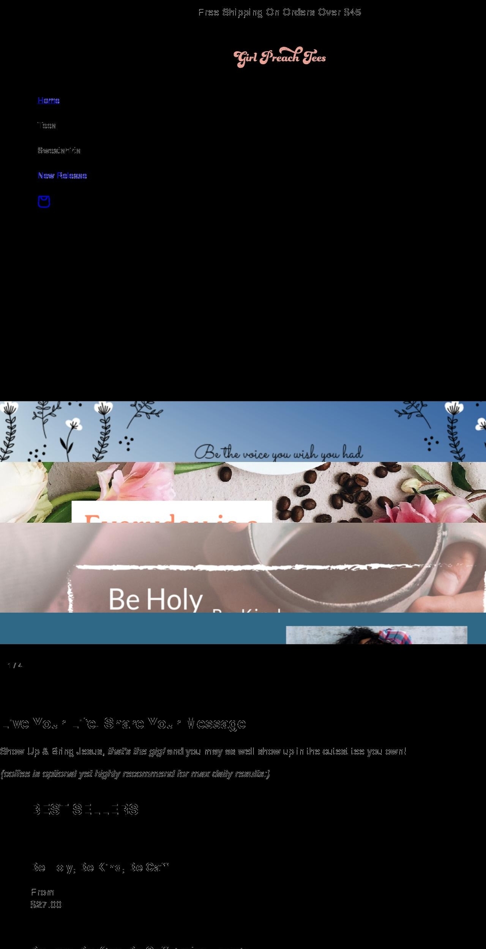 girlpreachtees.com shopify website screenshot