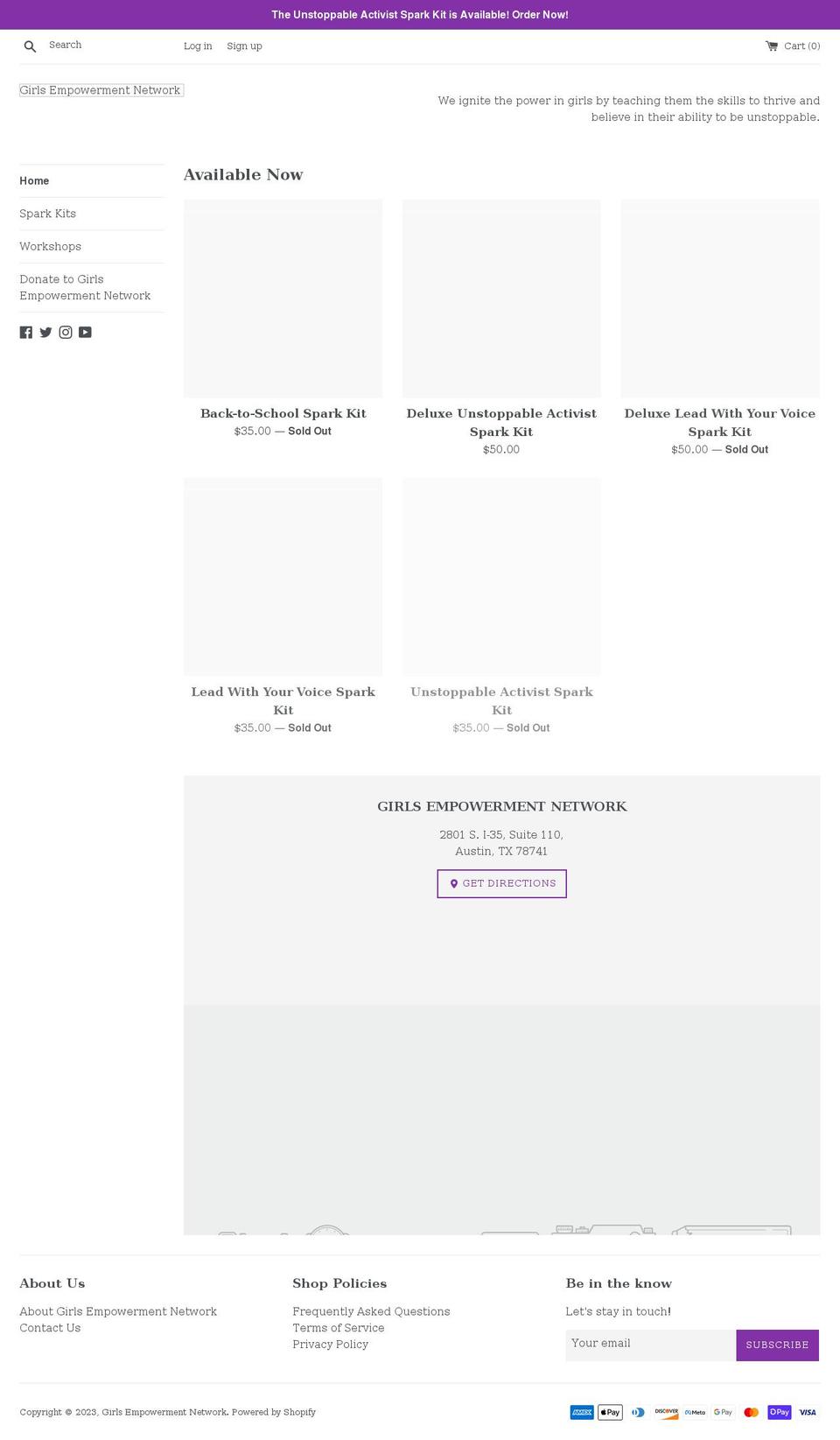 girls-empowerment-network.myshopify.com shopify website screenshot