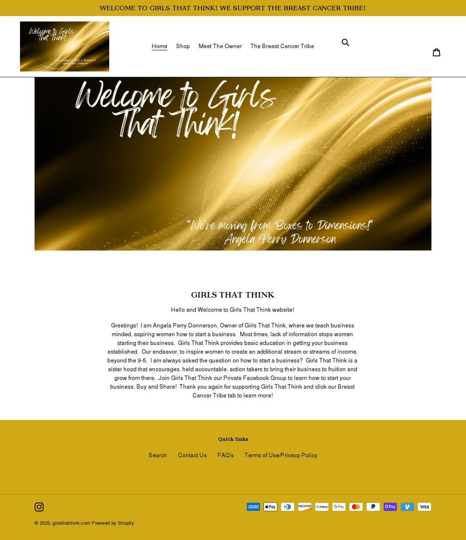 girlsthatthink.com shopify website screenshot