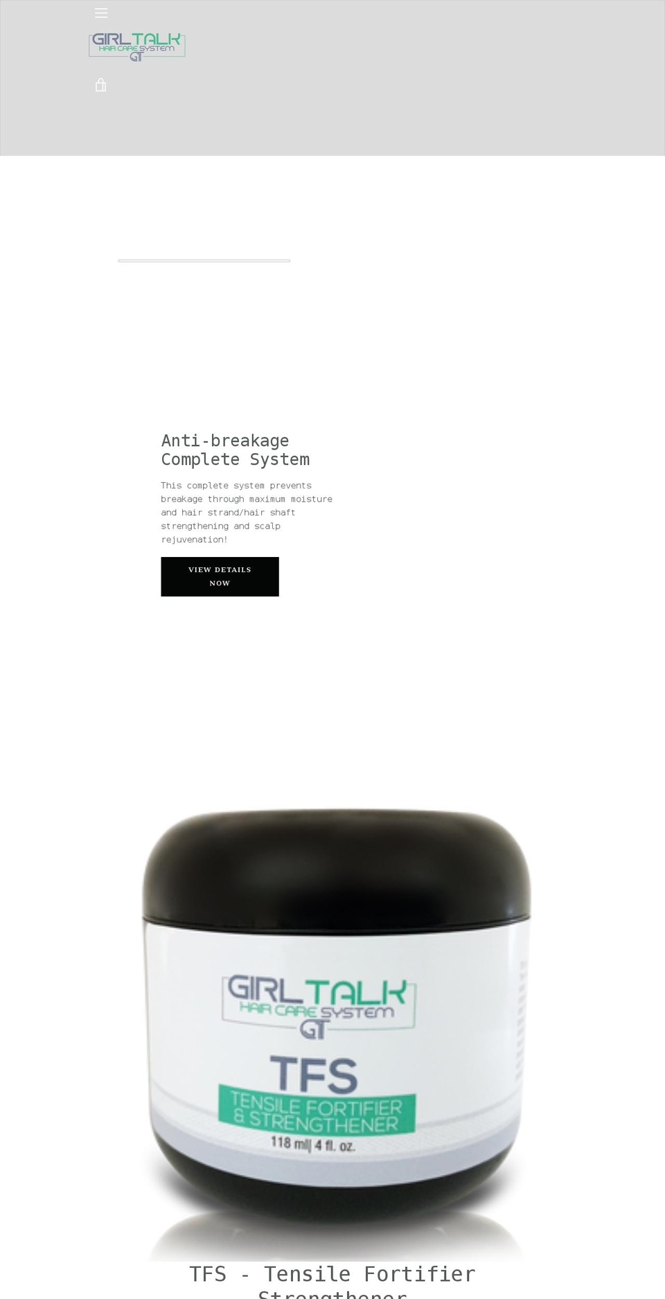 girltalkhaircaresystem.com shopify website screenshot