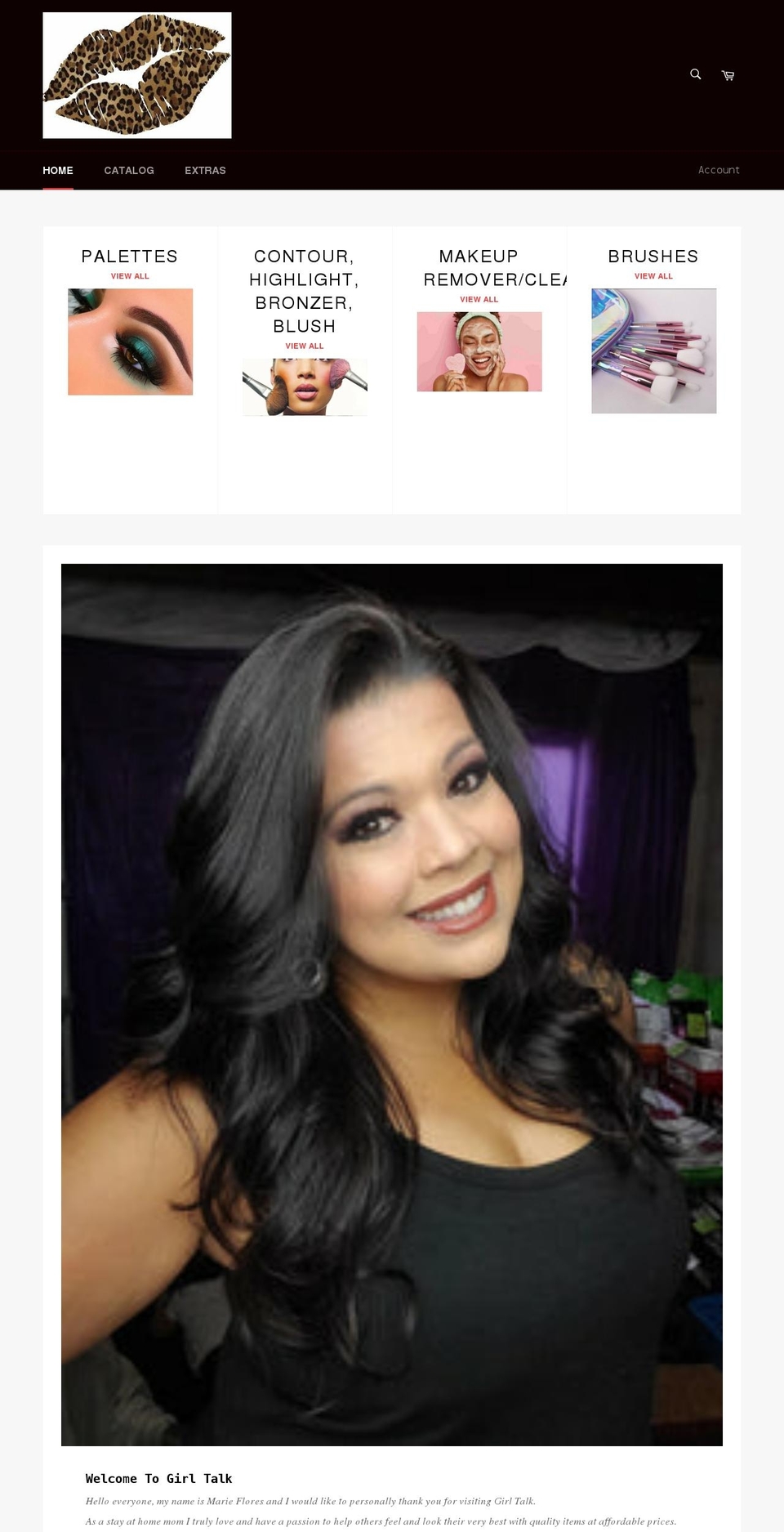 girltalkmakeup.com shopify website screenshot