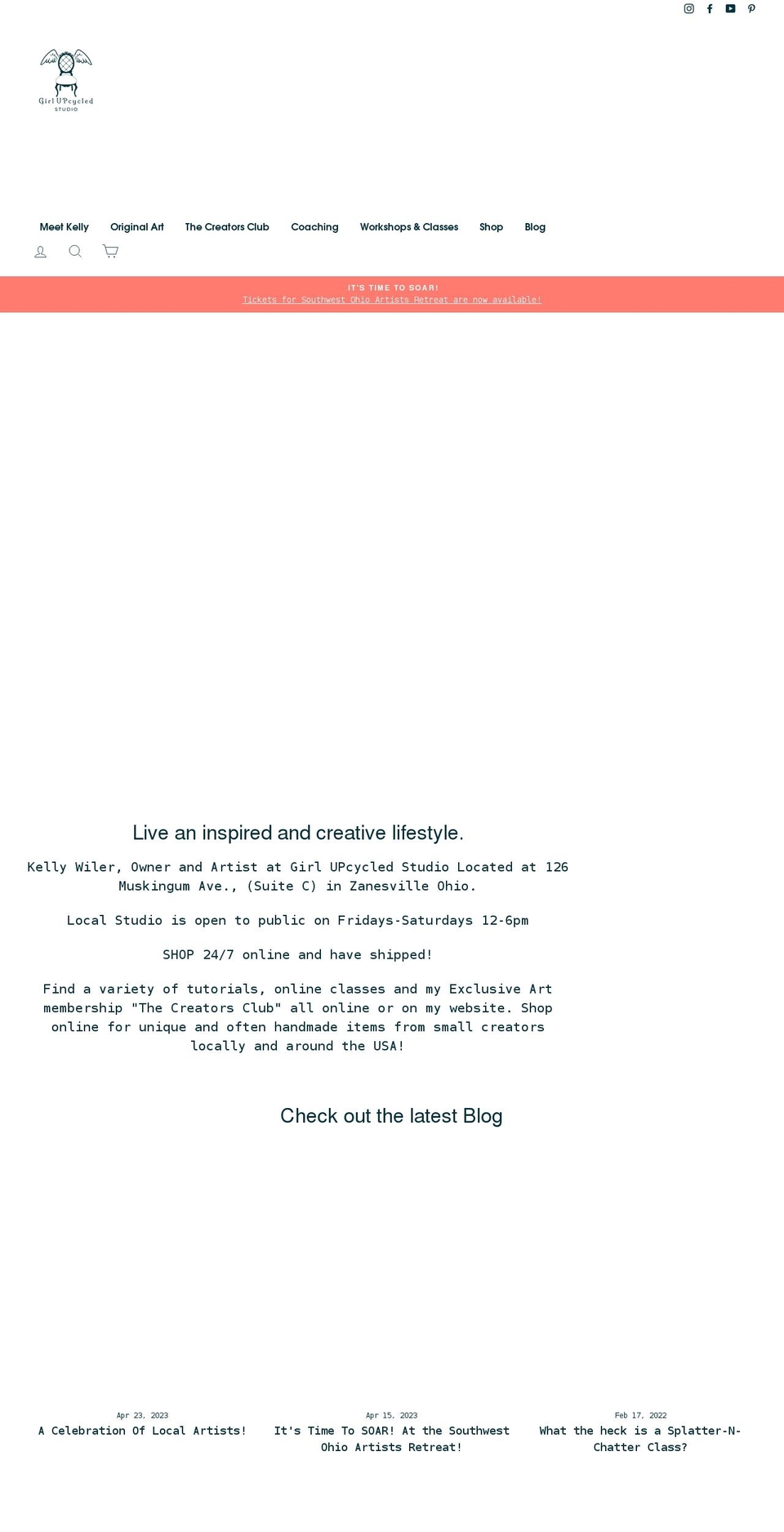 girlupcycledstudio.com shopify website screenshot