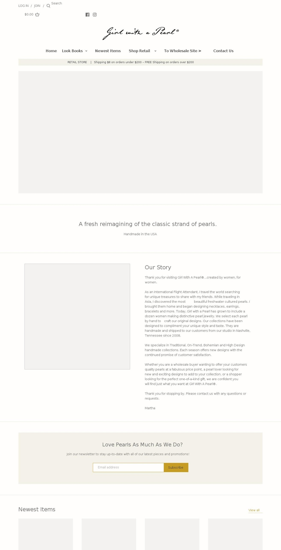 girlwithapearl.com shopify website screenshot