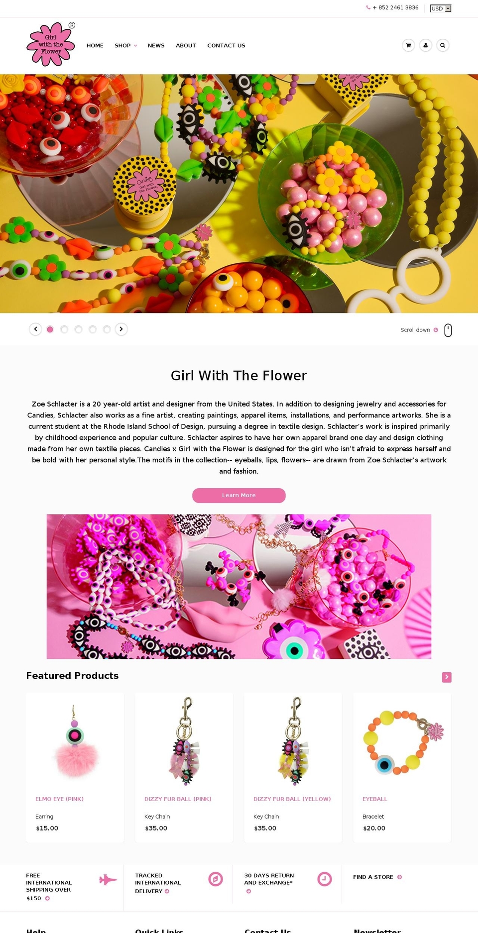 girlwiththeflower.net shopify website screenshot