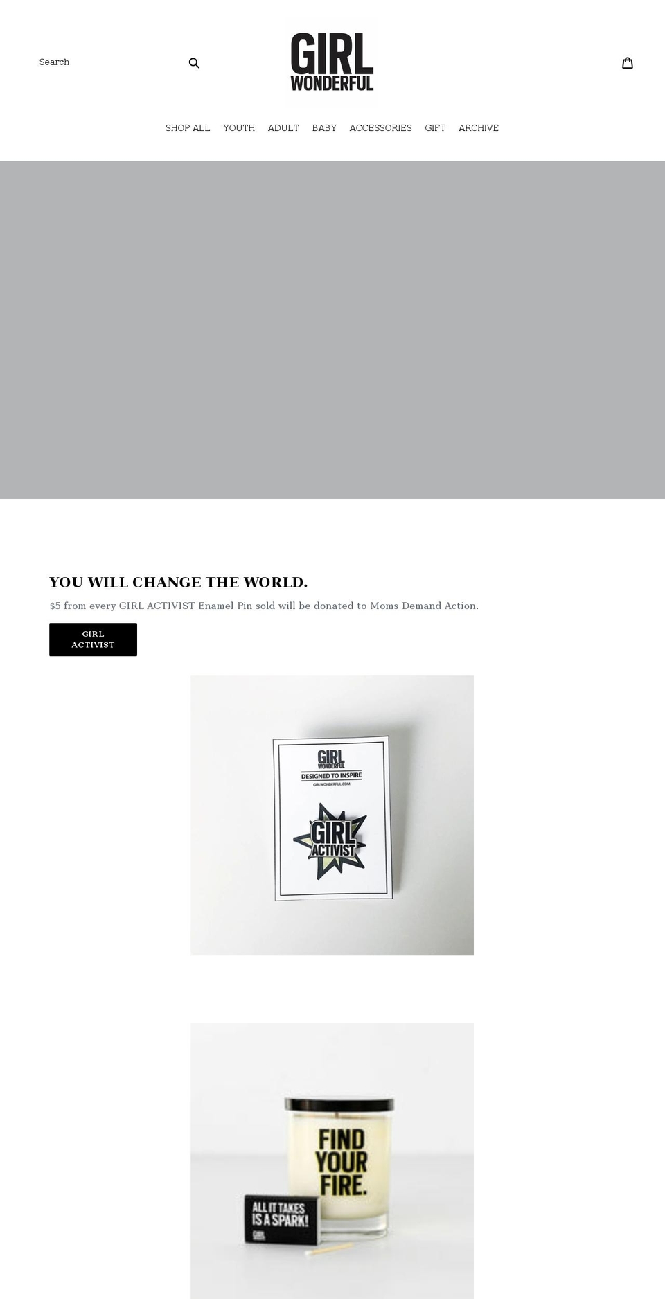 girlwonderful.com shopify website screenshot