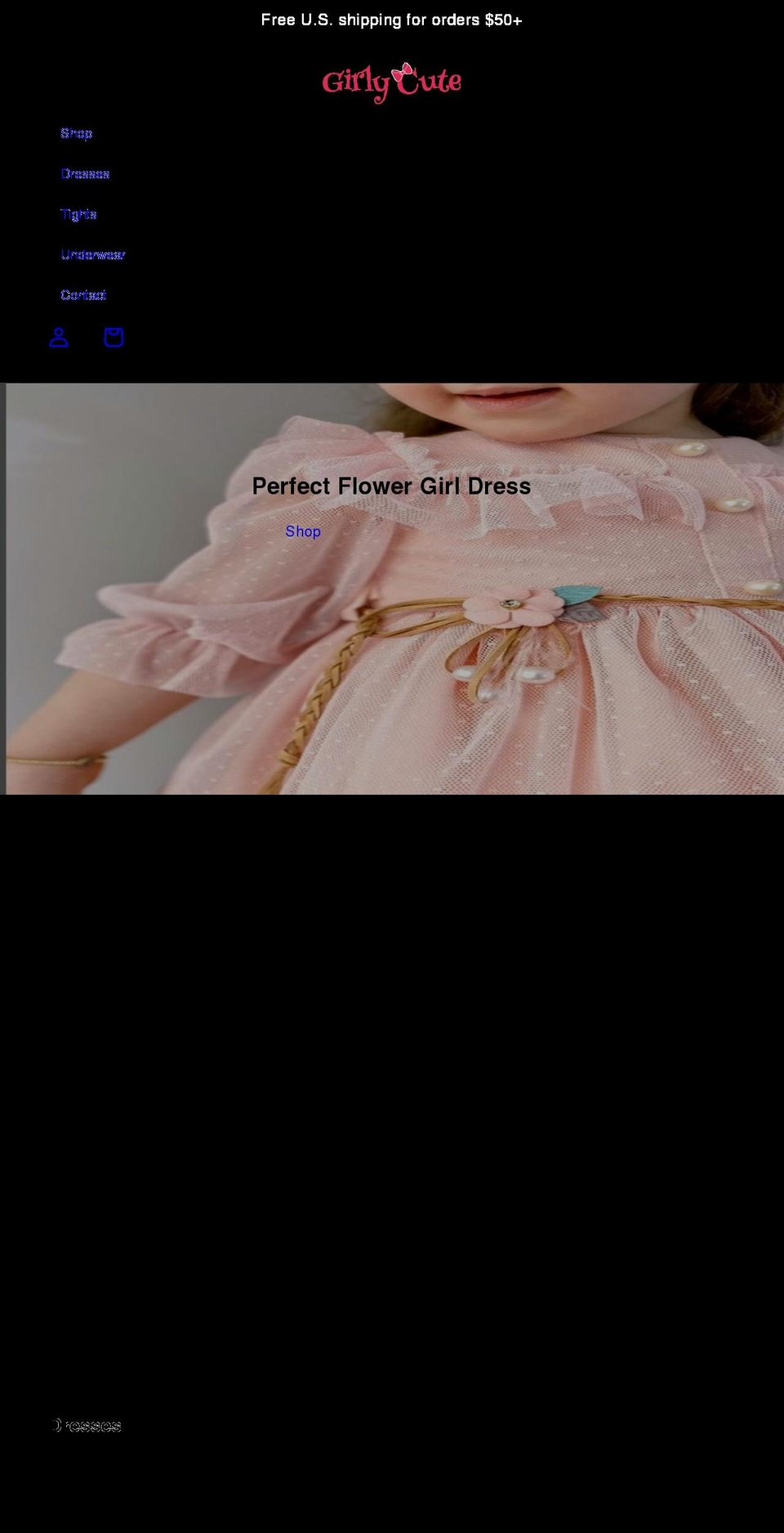 girlycute.com shopify website screenshot