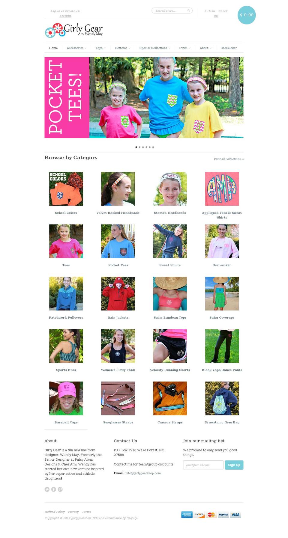 girlygearshop.com shopify website screenshot