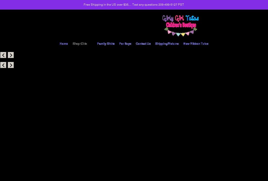 girlygirltutus.com shopify website screenshot