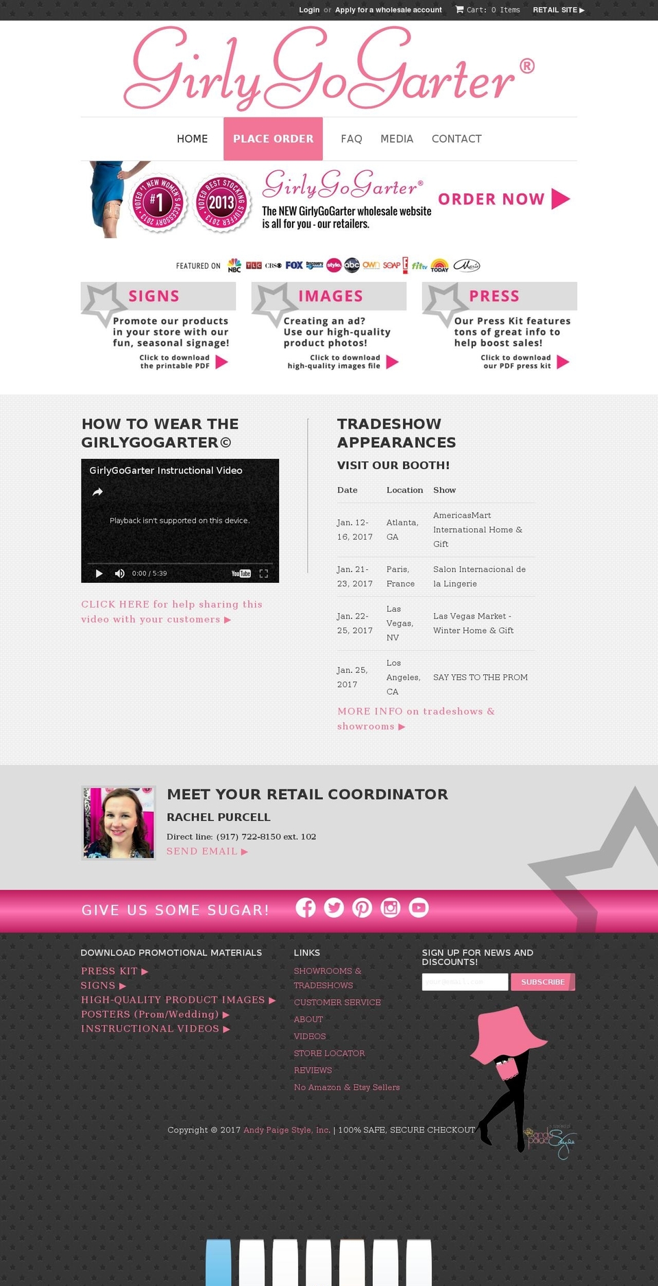 girlygogarterwholesale.com shopify website screenshot