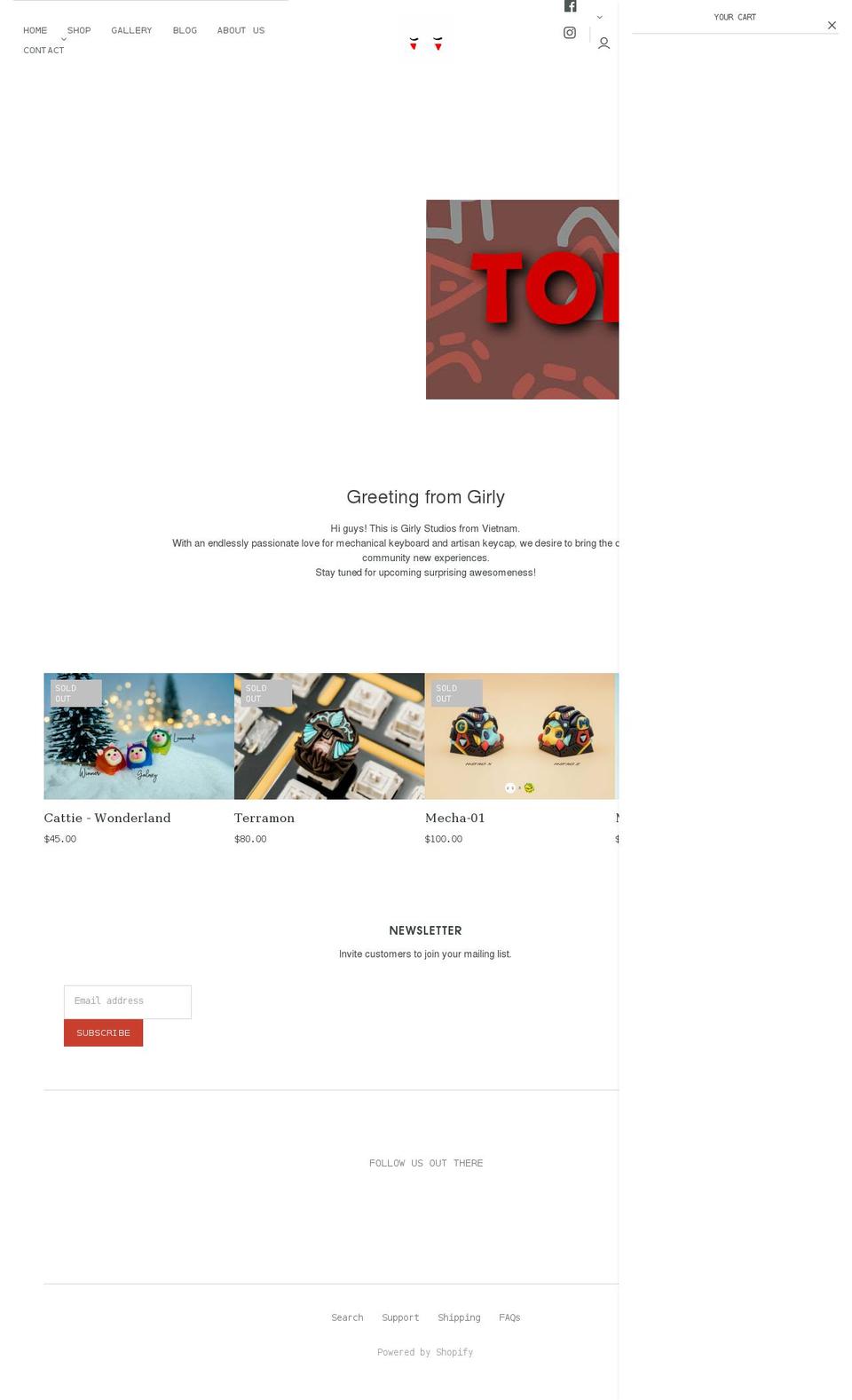 girlystudios.com shopify website screenshot