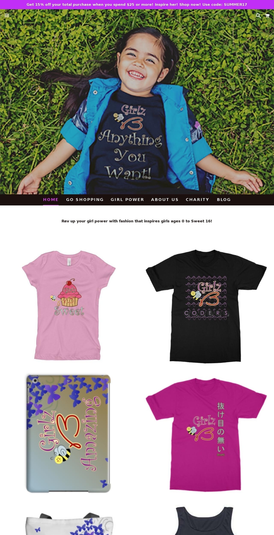 girlzbsweet.com — Shopify storefront screenshot