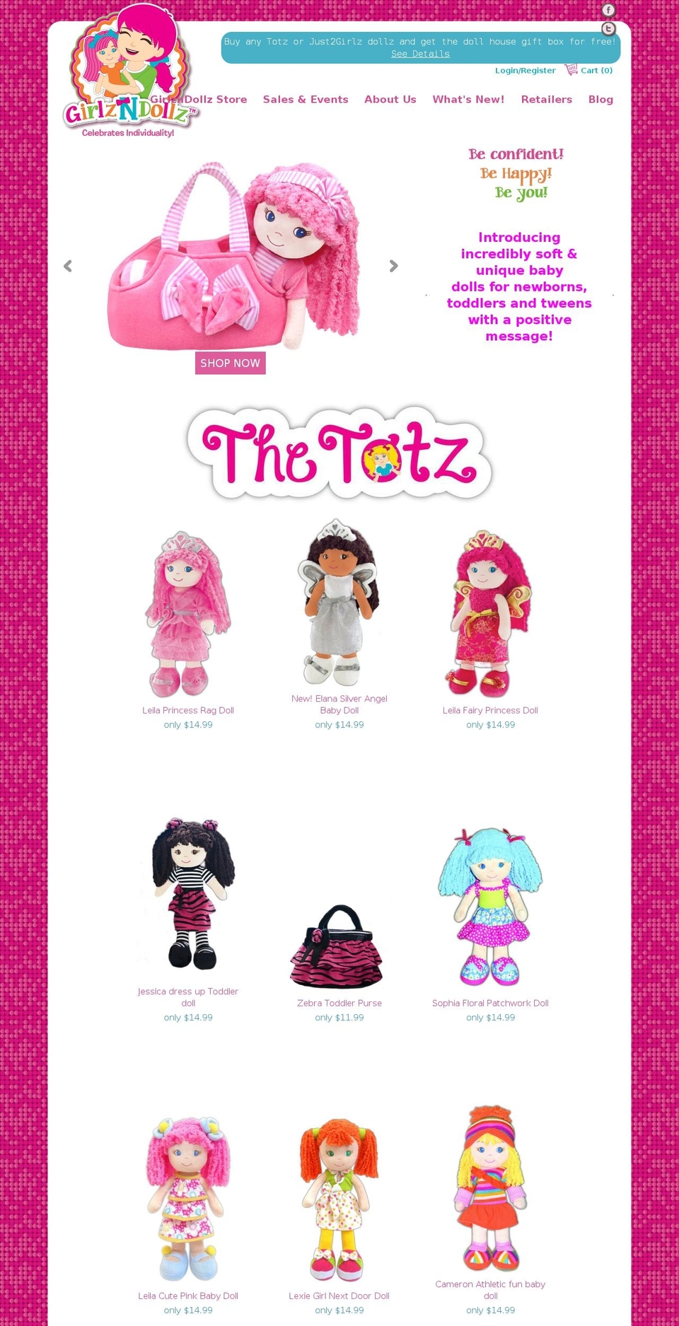 girlzndollz.com shopify website screenshot