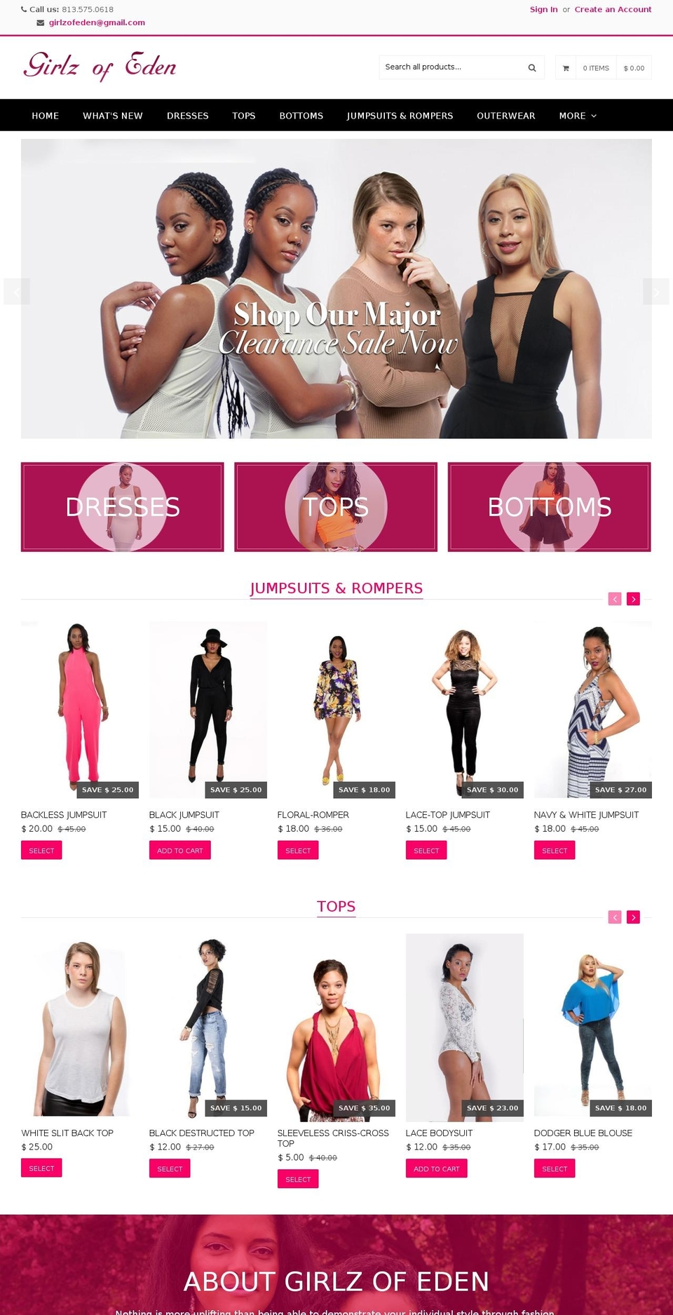girlzofeden.com shopify website screenshot