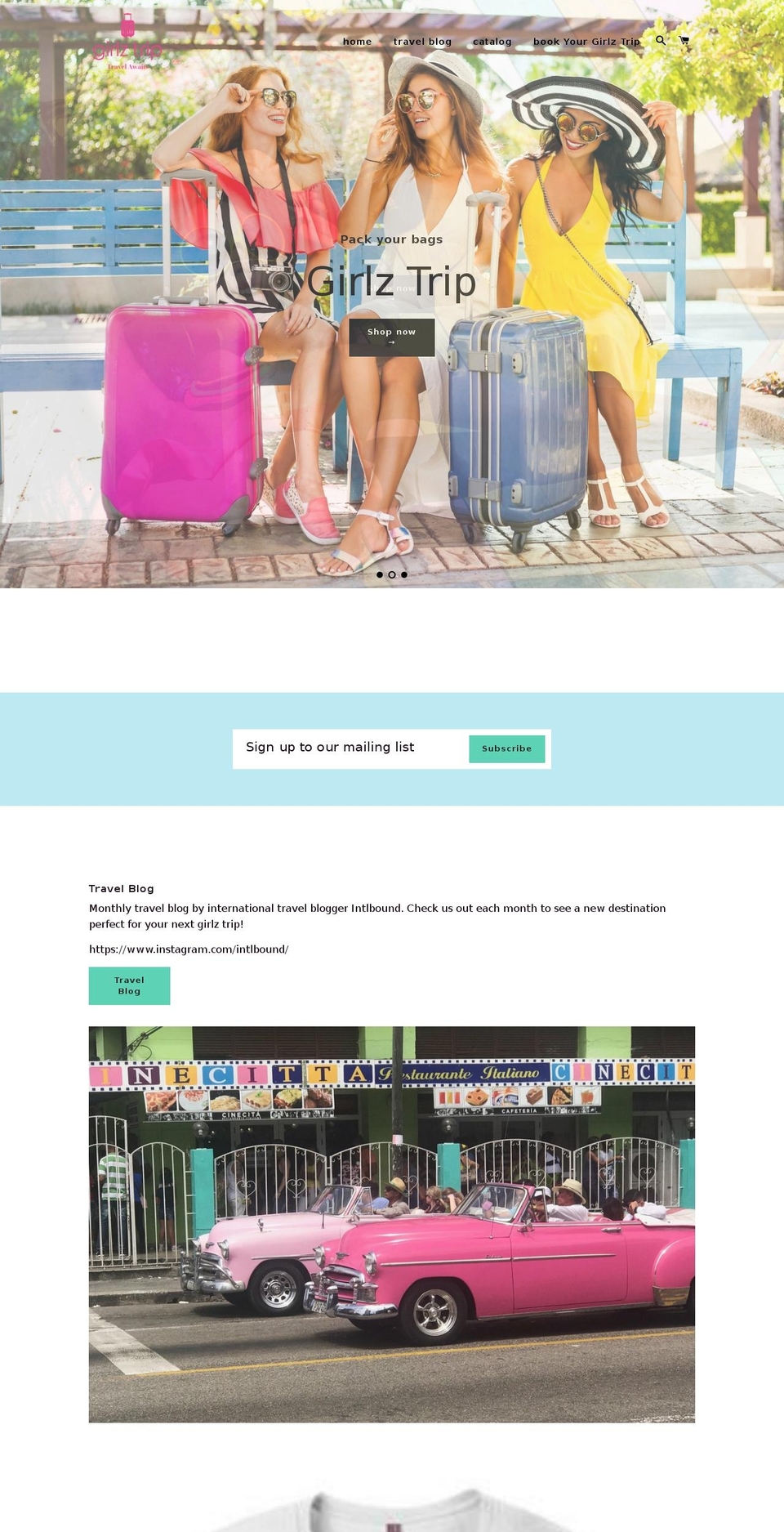 girlztrip.net shopify website screenshot