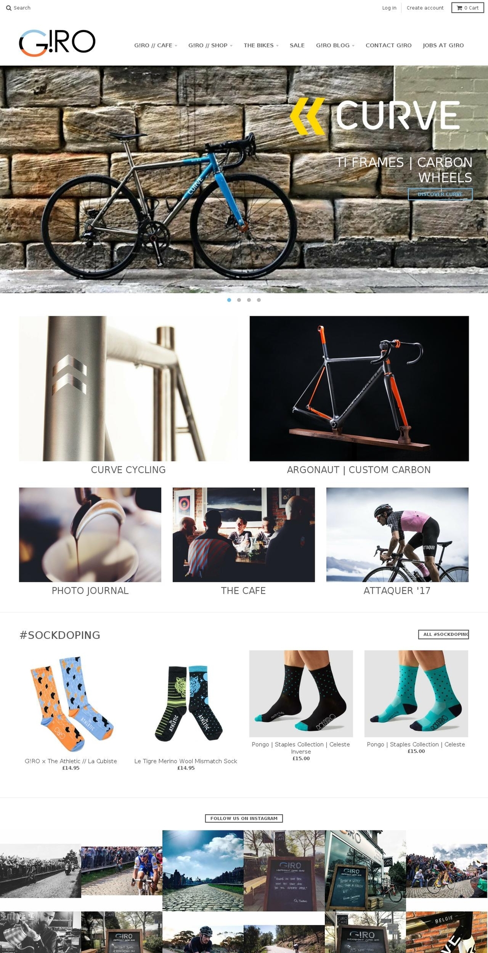 Parallax Shopify theme site example girocycles.com