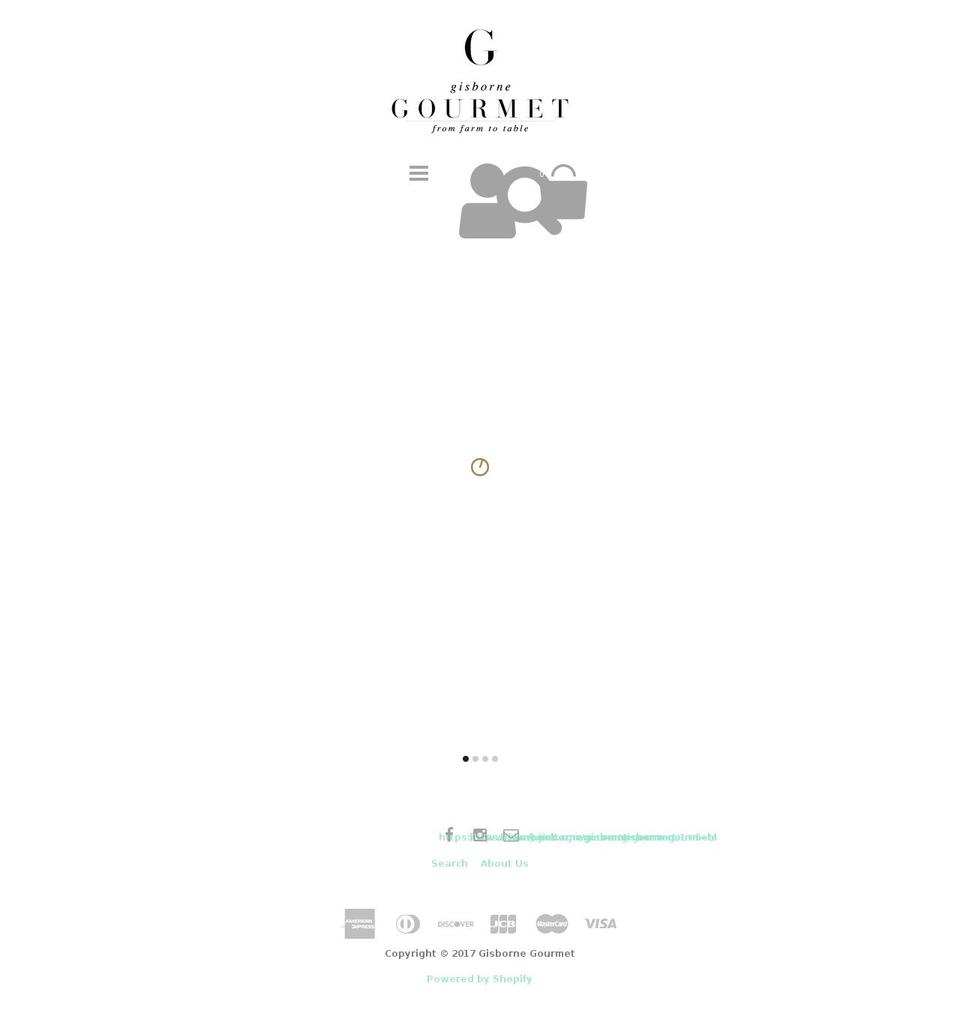 gisbornegourmet.com shopify website screenshot