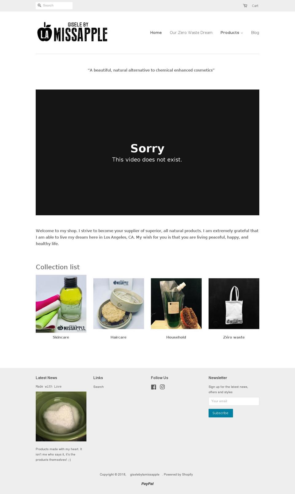 giselebylamissapple.com — Shopify storefront screenshot