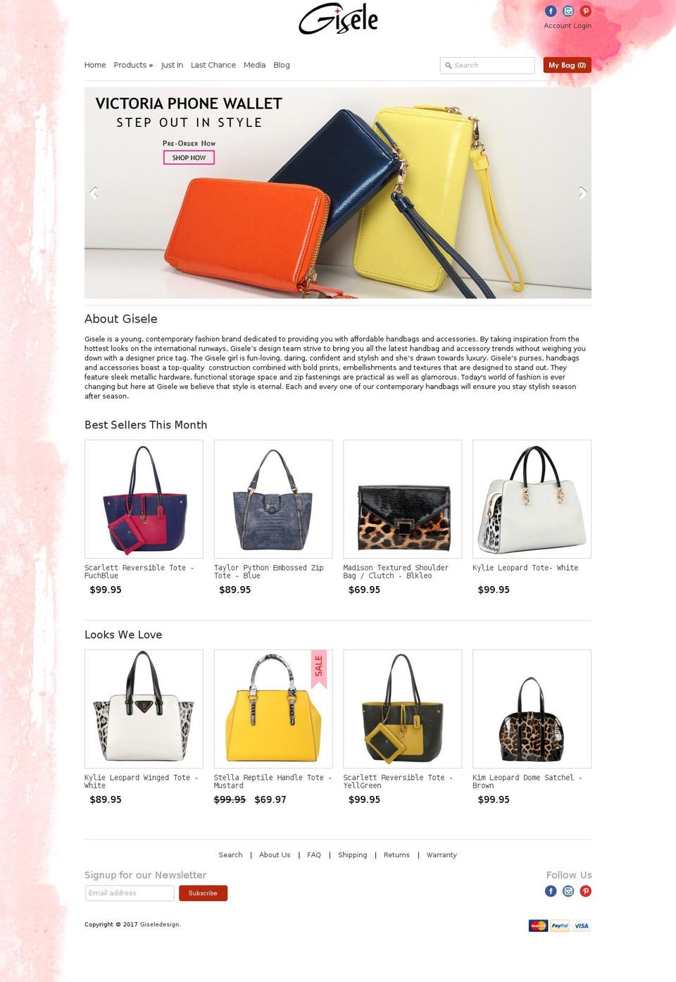 giseledesign.com shopify website screenshot