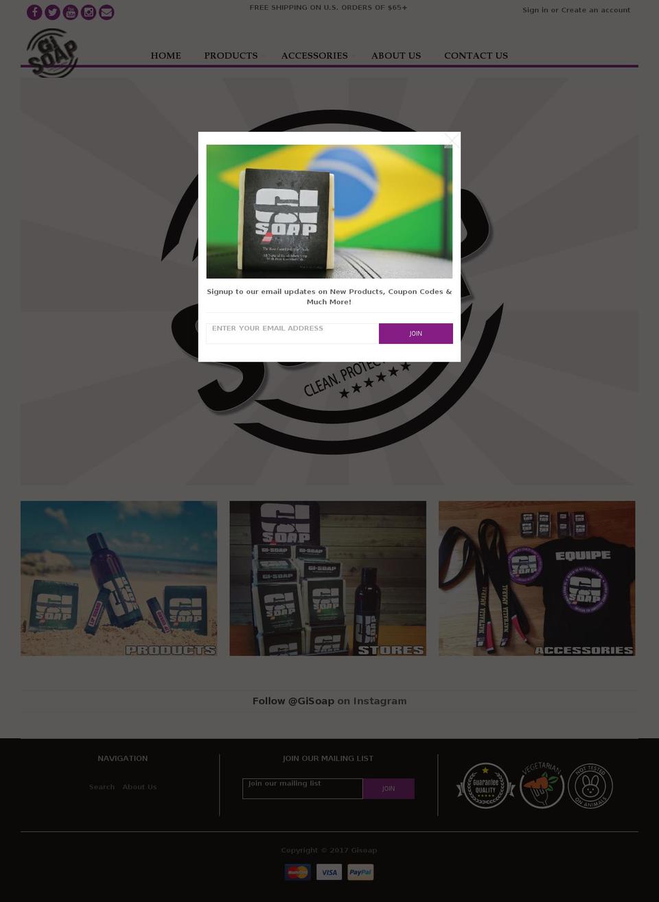 gisoap.com shopify website screenshot