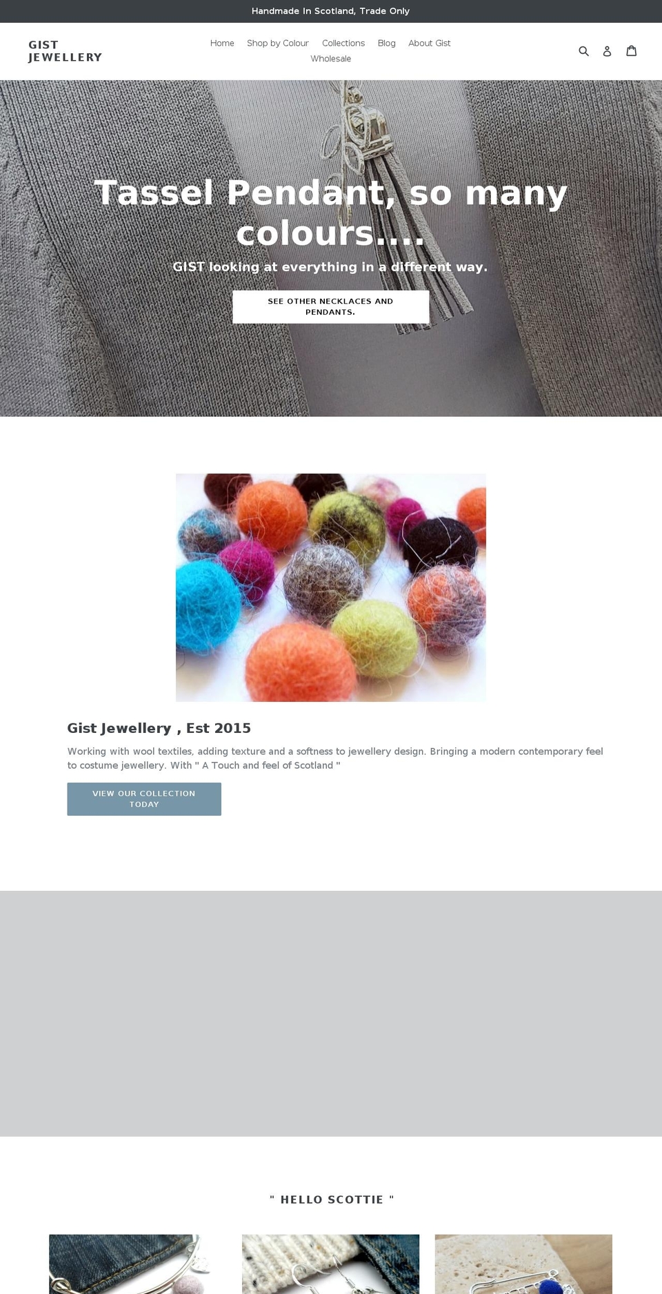 gistjewellery.com shopify website screenshot