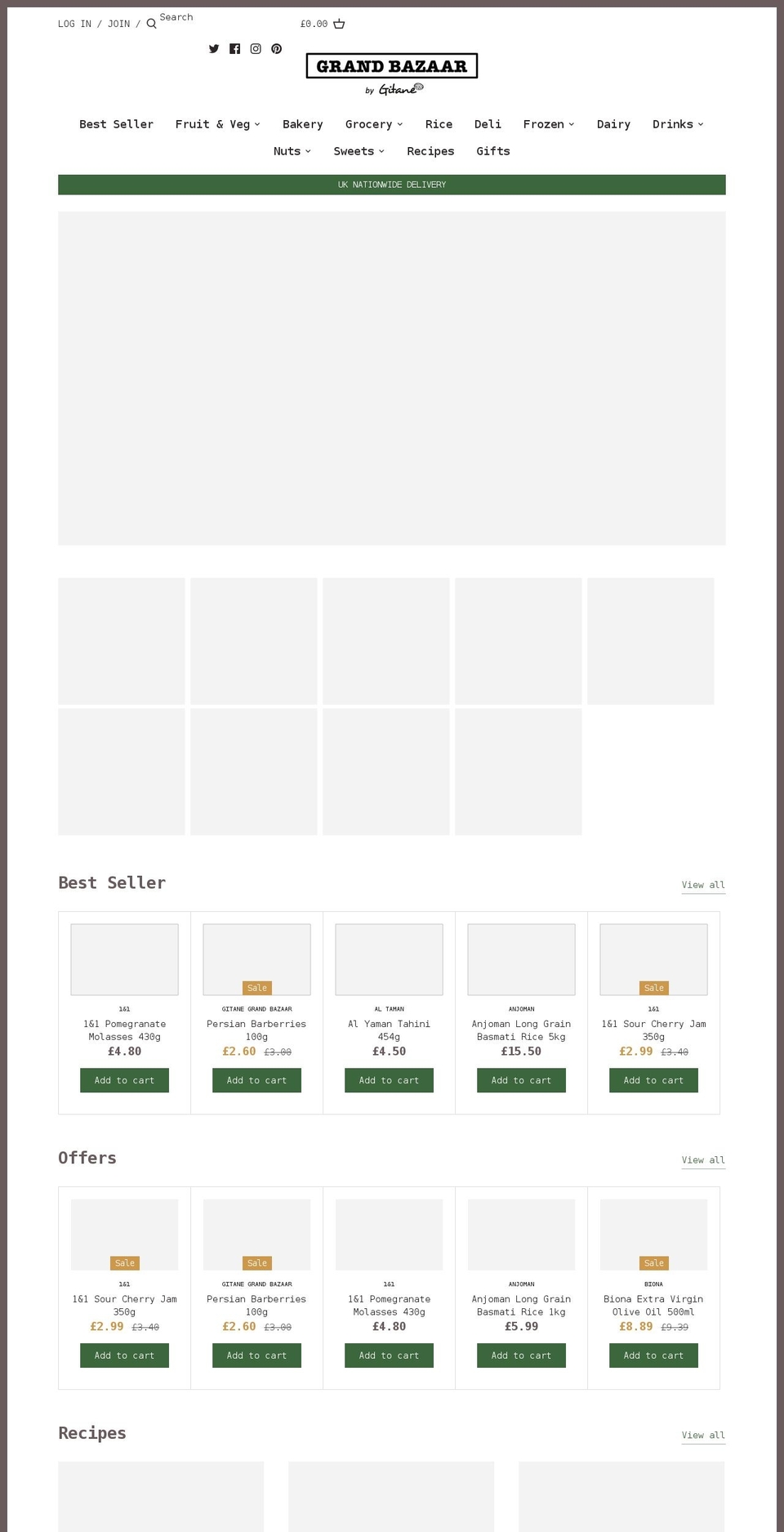 gitanegrandbazaar.com shopify website screenshot