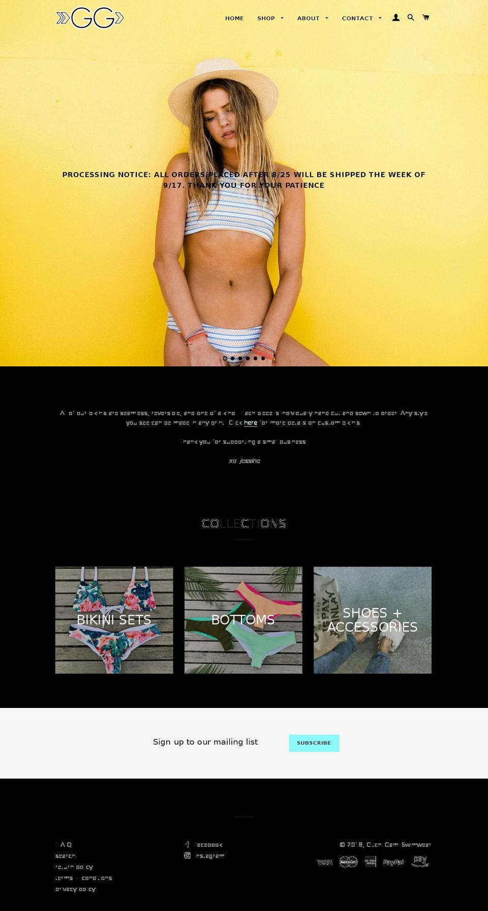 gitchigamiswimwear.com shopify website screenshot