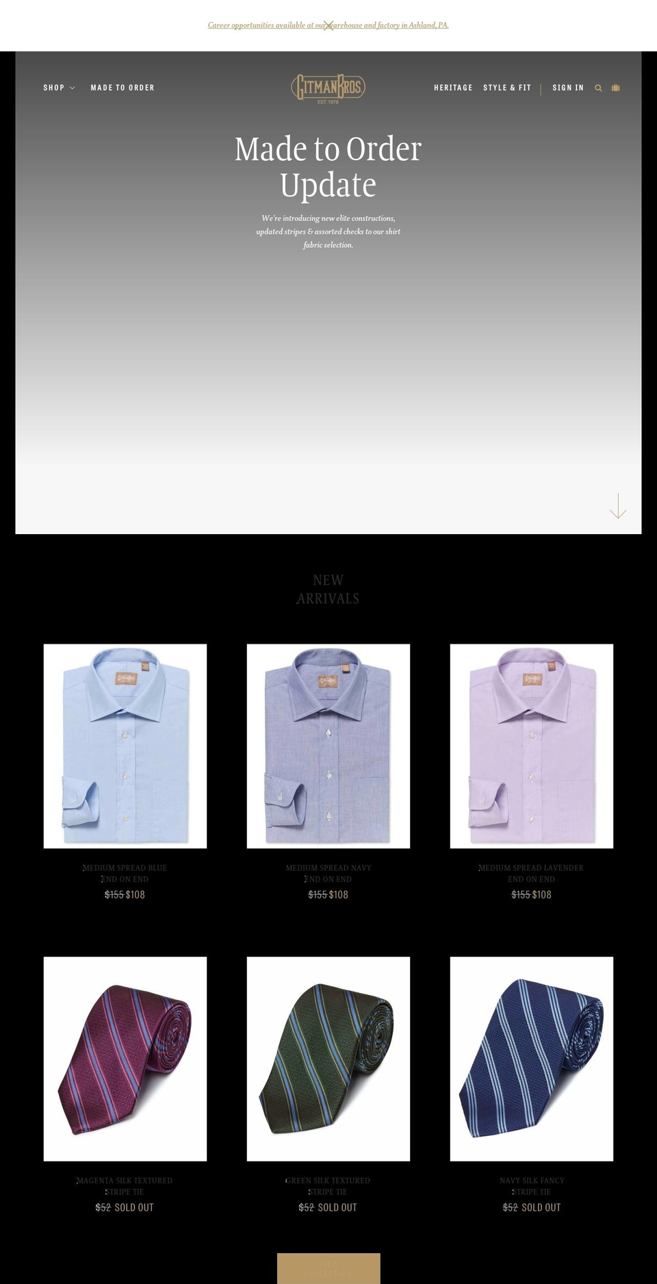 gitmanties.com — Shopify storefront screenshot