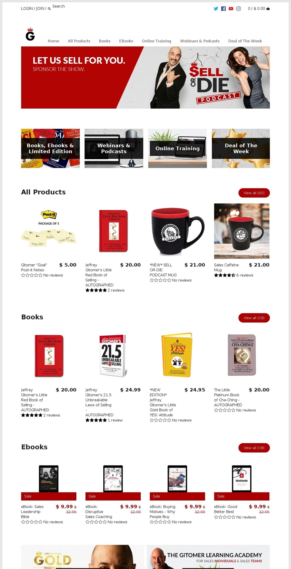 gitomerstore.com — Shopify storefront screenshot