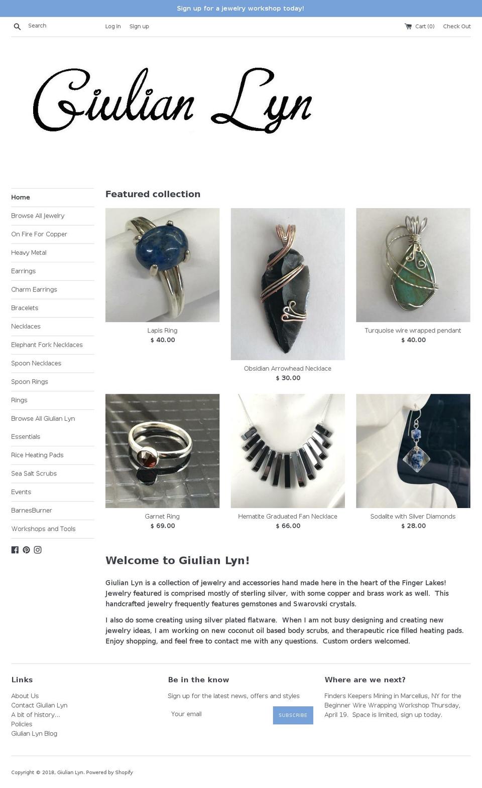 giulianlyn.com shopify website screenshot