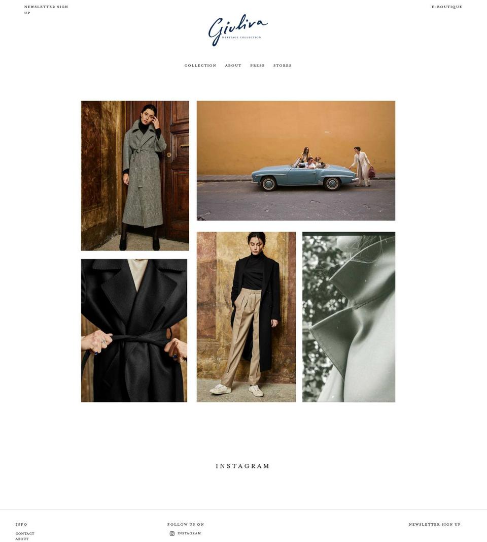 giulivaheritagecollection.com — Shopify storefront screenshot