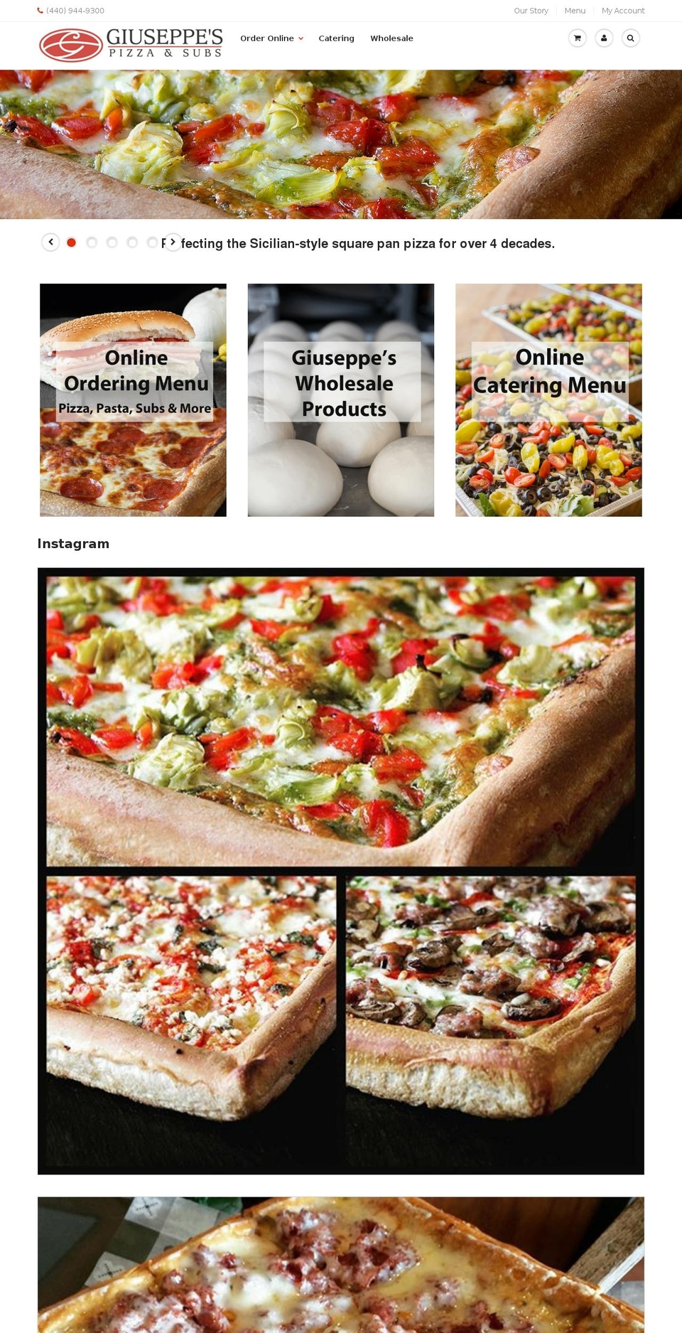 giuseppespizza.com shopify website screenshot