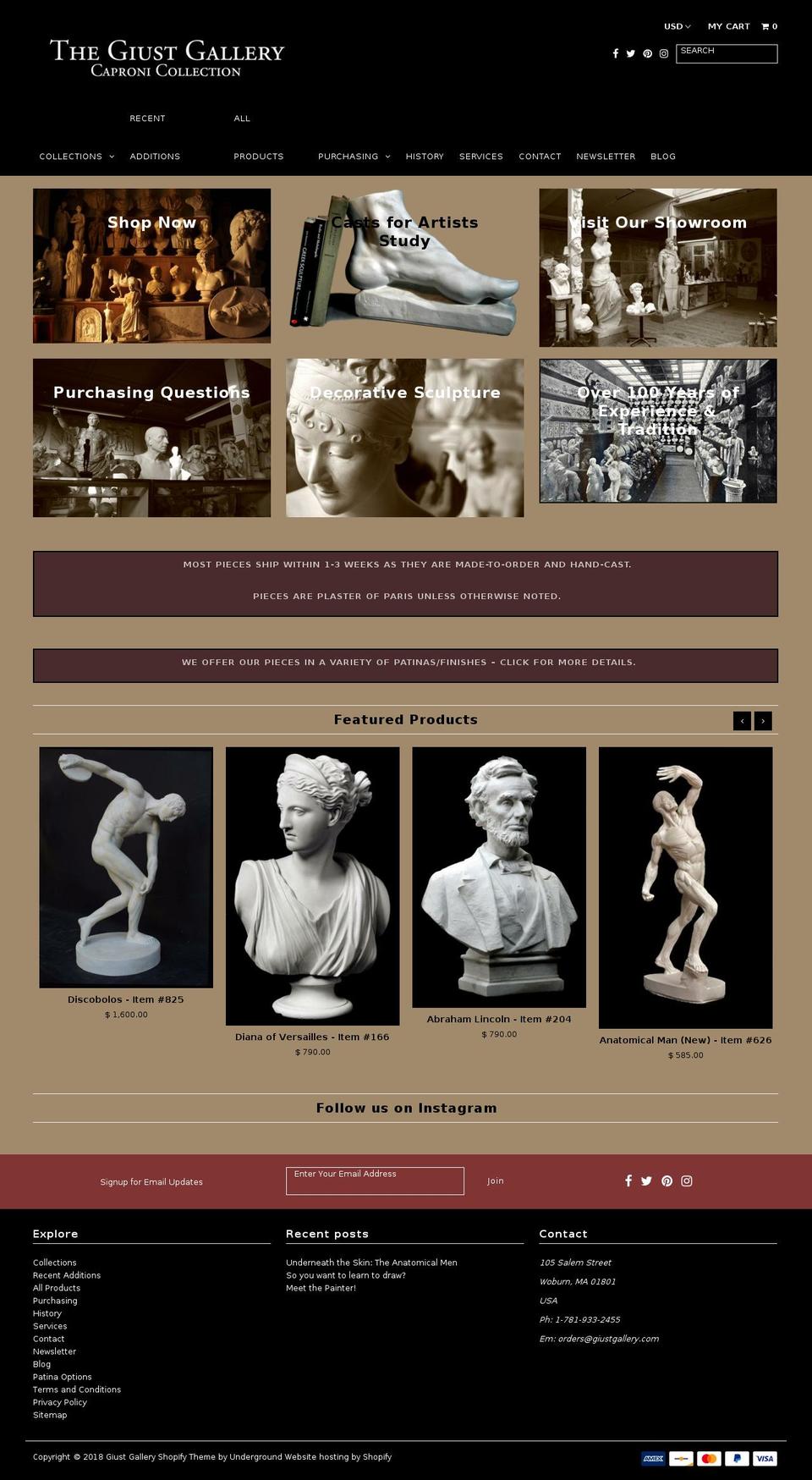 giustgallery.net shopify website screenshot