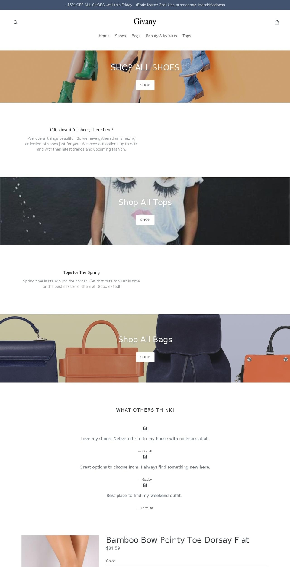 givany.com shopify website screenshot