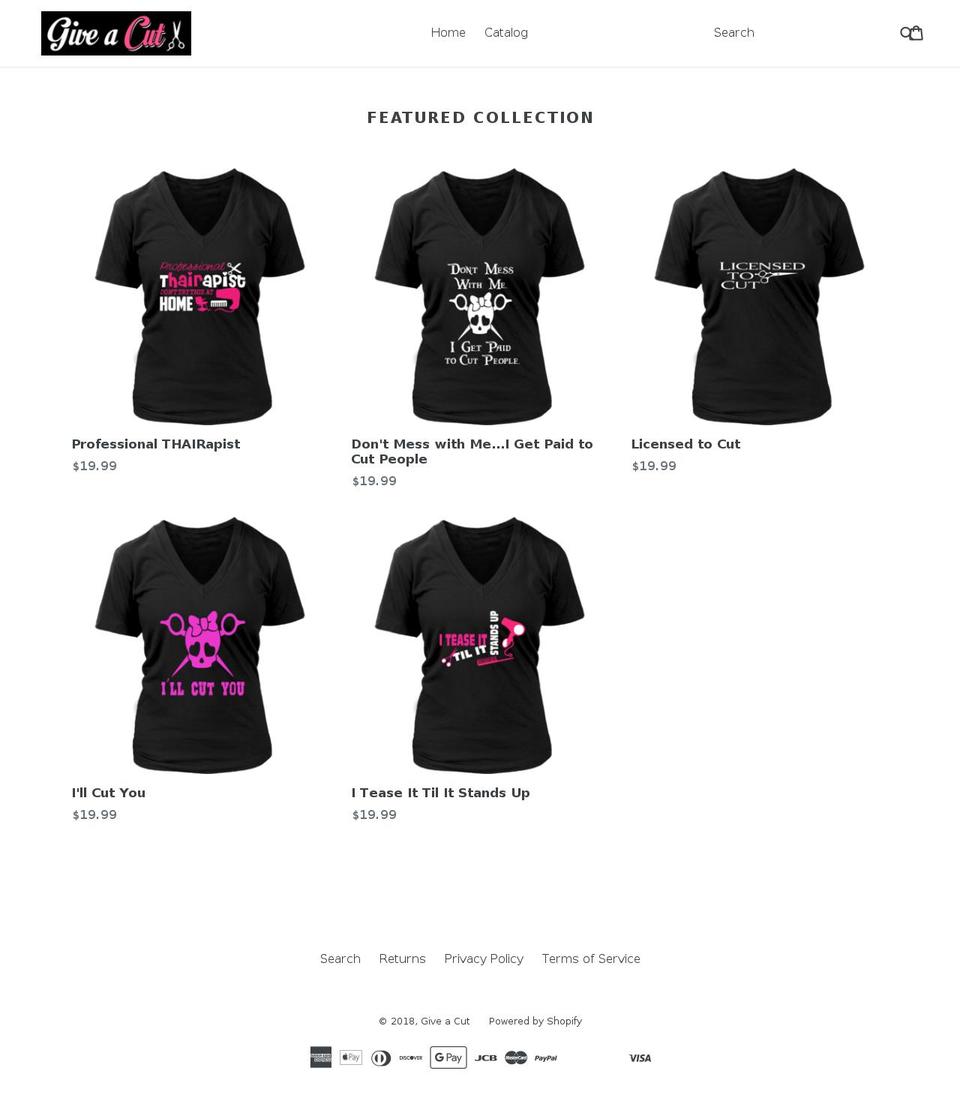 giveacut.com — Shopify storefront screenshot