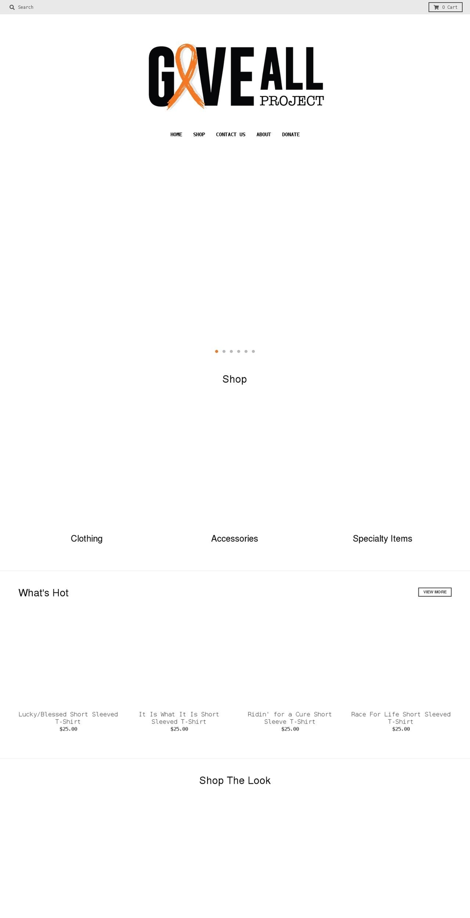 giveallproject.com shopify website screenshot