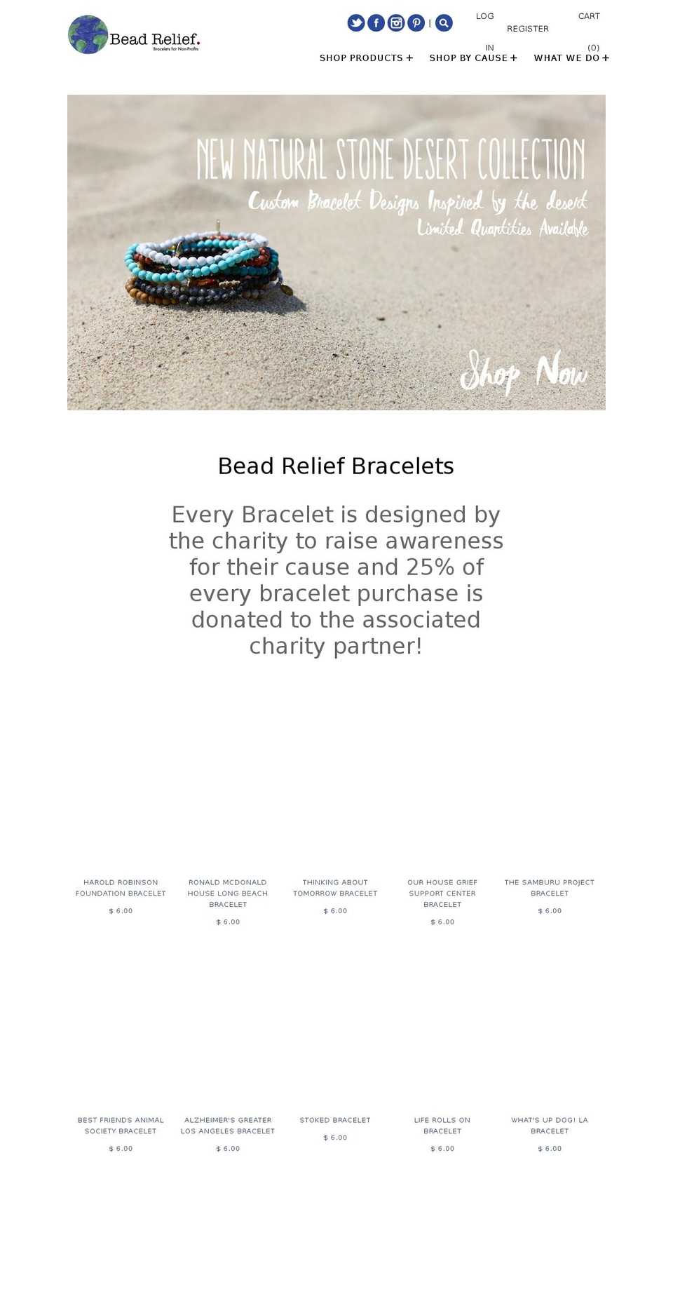 givebackbracelets.org shopify website screenshot