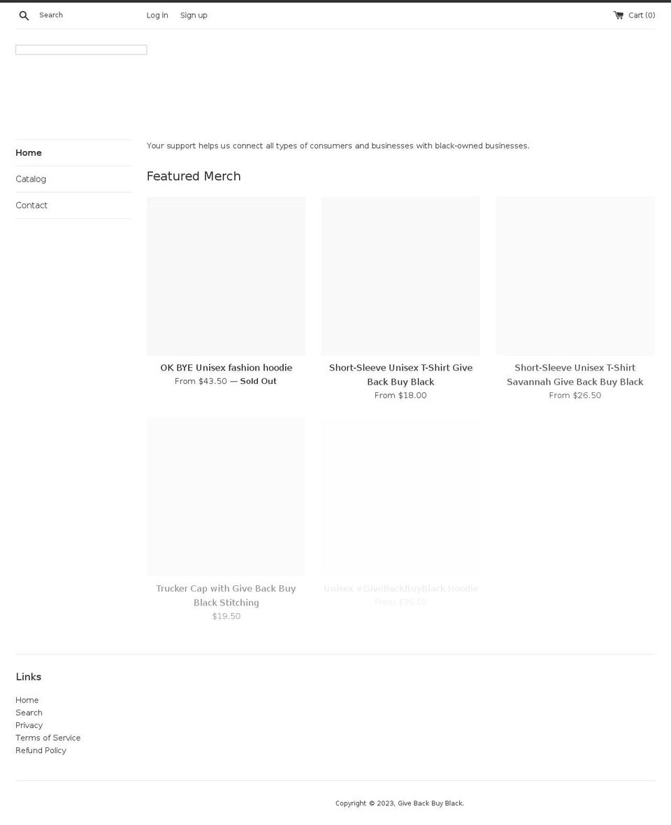 givebackbuyblack.com shopify website screenshot